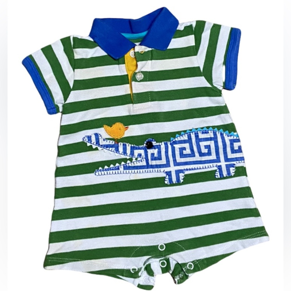 Infant MUD PIE Alligator Romper 0-6 Months